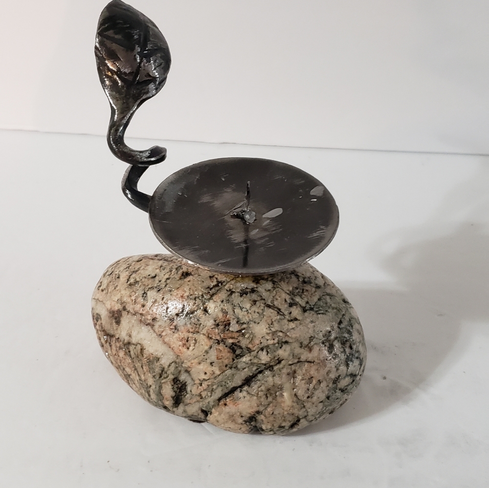 Hand Crafted Stone Granite Candle Holder